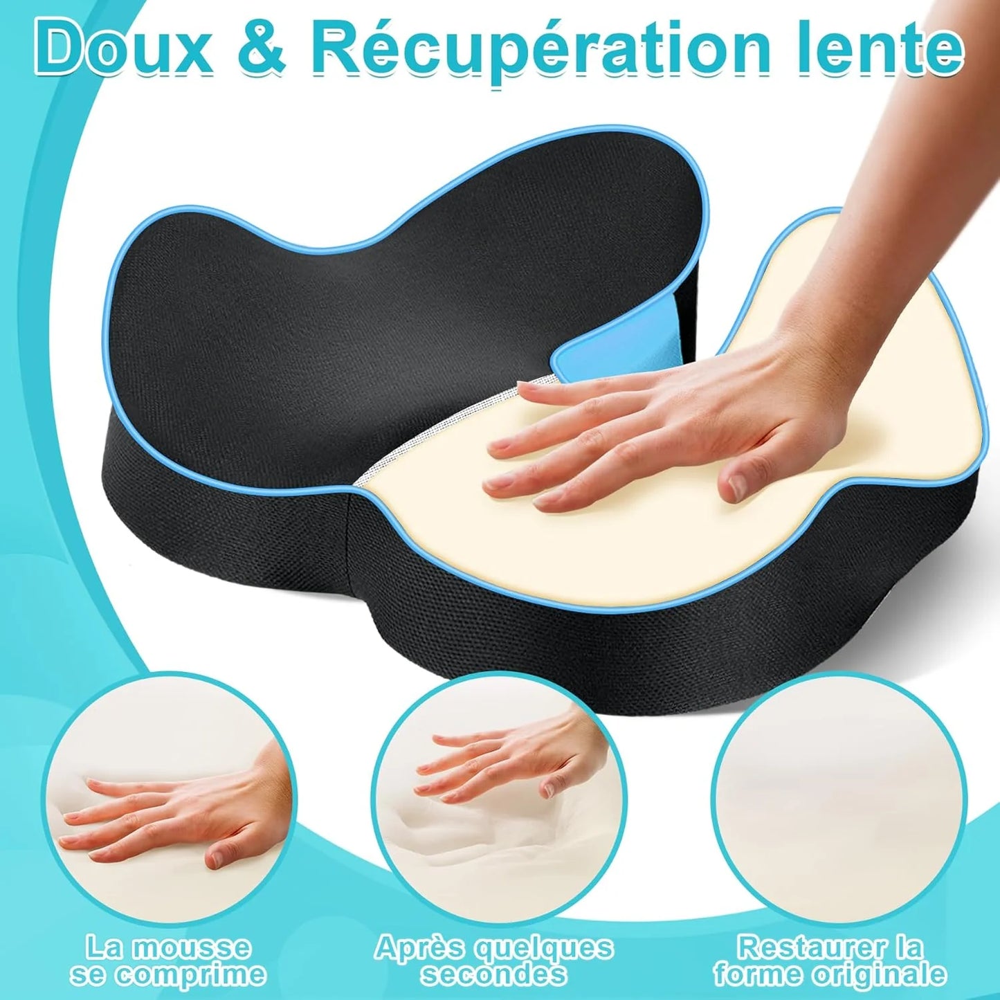 Coussin Orthopédique d'Assise Coccyx - Chronocalm®